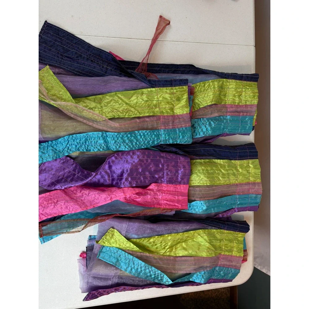 Wamsutta Colorful Streamer Valance Window Treatment Multicolor Set of 5 57x16